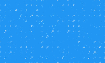 Poster - Seamless background pattern of evenly spaced white tennis symbols of different sizes and opacity. Vector illustration on blue background with stars