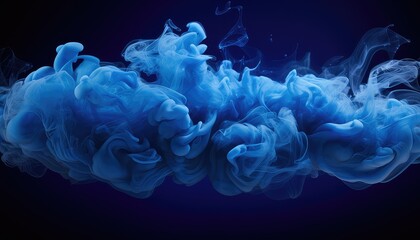 Wall Mural - 
blue smoke shadow  celestial , space fade Cloud ,abstract background 