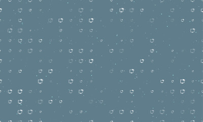 Poster - Seamless background pattern of evenly spaced white distance learning symbols of different sizes and opacity. Vector illustration on blue grey background with stars