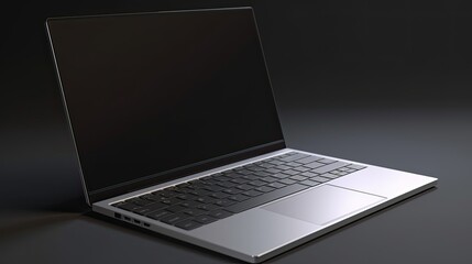 Poster - Laptop blank screen mockup with realistic textures and lighting, 3D model of laptop screen