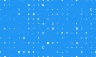 Poster - Seamless background pattern of evenly spaced white washer symbols of different sizes and opacity. Vector illustration on blue background with stars