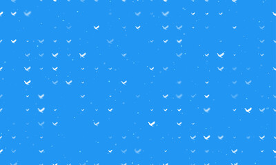 Poster - Seamless background pattern of evenly spaced white eagle symbols of different sizes and opacity. Vector illustration on blue background with stars