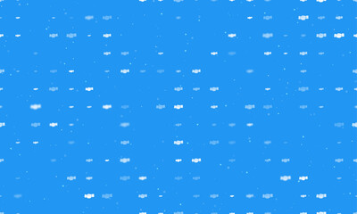 Poster - Seamless background pattern of evenly spaced white handshake symbols of different sizes and opacity. Vector illustration on blue background with stars