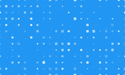 Poster - Seamless background pattern of evenly spaced white puzzle symbols of different sizes and opacity. Vector illustration on blue background with stars
