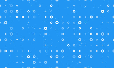 Poster - seamless background pattern of evenly spaced white record media symbols of different sizes and opaci
