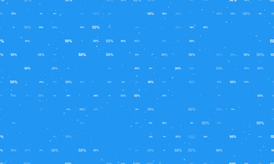 Poster - seamless background pattern of evenly spaced white 50 percent symbols of different sizes and opacity