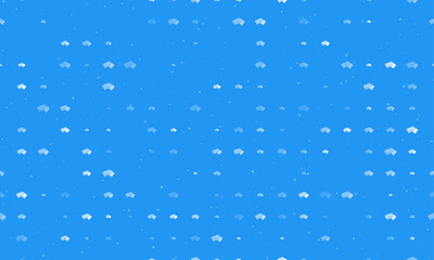 Poster - Seamless background pattern of evenly spaced white playing cards symbols of different sizes and opacity. Vector illustration on blue background with stars