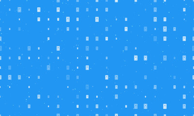 Poster - Seamless background pattern of evenly spaced white seven of diamonds playing cards of different sizes and opacity. Vector illustration on blue background with stars