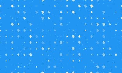 Poster - Seamless background pattern of evenly spaced white magic book symbols of different sizes and opacity. Vector illustration on blue background with stars