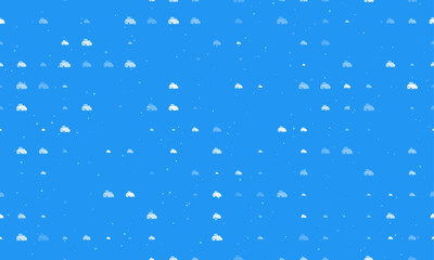 Poster - Seamless background pattern of evenly spaced white tractor symbols of different sizes and opacity. Vector illustration on blue background with stars