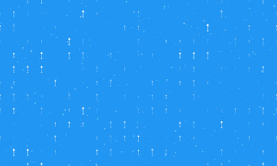 Poster - Seamless background pattern of evenly spaced white floor lamp symbols of different sizes and opacity. Vector illustration on blue background with stars