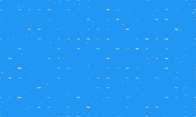 Poster - Seamless background pattern of evenly spaced white tilde symbols of different sizes and opacity. Vector illustration on blue background with stars