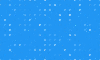 Poster - Seamless background pattern of evenly spaced white at symbols of different sizes and opacity. Vector illustration on blue background with stars