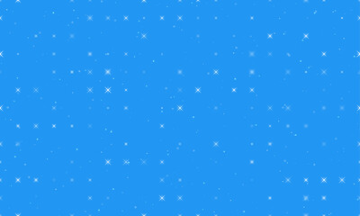 Poster - Seamless background pattern of evenly spaced white star symbols of different sizes and opacity. Vector illustration on blue background with stars