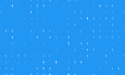 Poster - Seamless background pattern of evenly spaced white enchantress symbols of different sizes and opacity. Vector illustration on blue background with stars