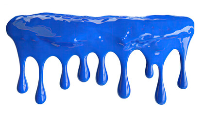 Wall Mural - blue paint splashes, falling or melting with violet or dark blue drops and droplets, side and top view. Isolated on a transparent background. PNG cutout or clipping path.	
