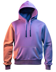 gradient pink, green, and red mockup of hoodie, sweatshirt, or pullover, isolated on a transparent background. PNG cutout or clipping path.	
