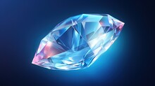 Close Up Of Crystal Blue Diamond Jewelry Isolated Background. AI Generated Image