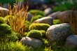 stones and grass. Generative AI