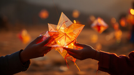 A close-up of someone's hands skillfully maneuvering a kite spool during the festivities of Makar Sankranti