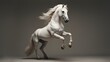  a white horse standing on its hind legs with its front legs spread out and it's front legs spread out.  generative ai