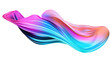 Holographic twisted liquid 3d render glossy shape isolated on transparent background. 