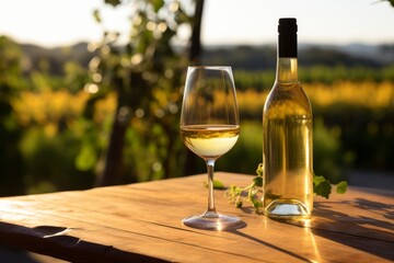  Enjoying a refreshing glass of Chenin Blanc in the serene ambiance of lush vineyards