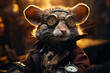 portrait of rat in steampunk style. fiction character in fantasy design