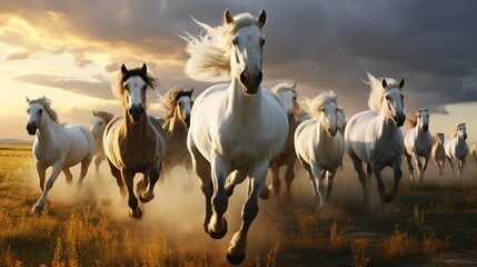 Wall Mural - horses in the meadow