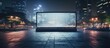 © Lasvu - Ideal for digital signage and marketing campaigns a bright light panel box provides ad space with a business alley background