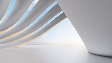 Aufkleber - Abstract architecture background arched interior 3d render