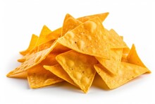 A Delicious Stack Of Crunchy Tortilla Chips Ready For Snacking Created With Generative AI Technology