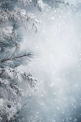 Poster - A picturesque winter landscape with tall pine trees covered in snow. This image can be used to depict the beauty of nature in the wintertime.
