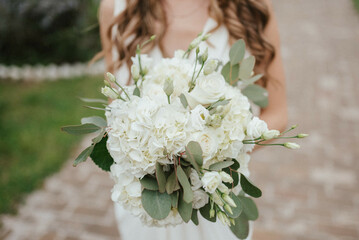 Wall Mural - Beautiful wedding bridal bouquet.