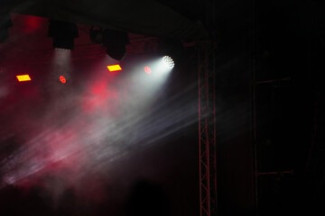 Wall Mural - the grid of lights on a concert stage. lights at a concert. detail.