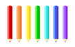 © maksin_priestess - Color pencils vector clip art. Stylized colorful crayons on white background.