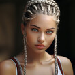 © Olivia - Beautiful girl with hair blond. Stylish hairstyle. Fashion, cosmetics and makeup