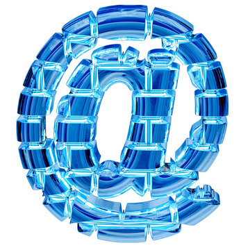 Symbol made of blue ice bricks
