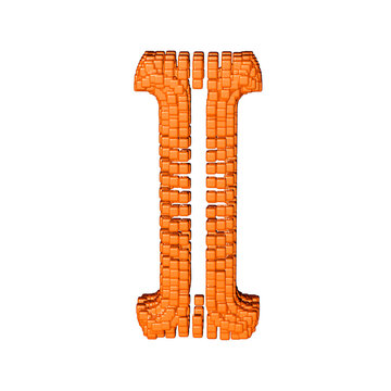 Symbol made of redheaded cubes. letter i