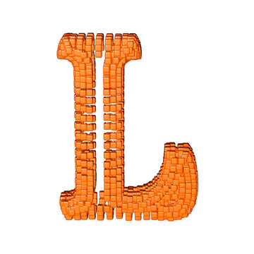 Symbol made of redheaded cubes. letter l