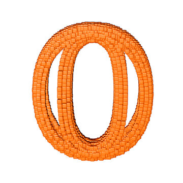 Symbol made of redheaded cubes. letter o