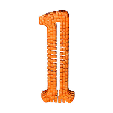Symbol made of redheaded cubes. letter l