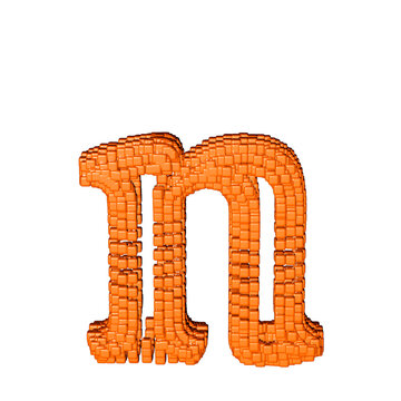 Symbol made of redheaded cubes. letter n