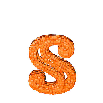 Symbol made of redheaded cubes. letter s