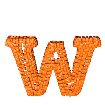 Symbol made of redheaded cubes. letter w