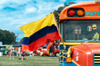 Charlotte, North Carolina, United States. July 22, 2023: Colombian festival. Colombian flag on shirts, chivas, shirts.