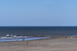 Fototapeta  - Morze Północne w Belgii, plaża ostenda.