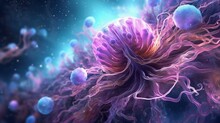 Beautiful Jellyfish Nebula Underwater Creature Ocean Illustration Picture AI Generated Art