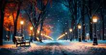 Winter City New York, New Year USA, Christmas Holidays - AI Generated Image