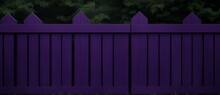 Plain Black Dark Background With Purple Wooden Fence From Generative AI